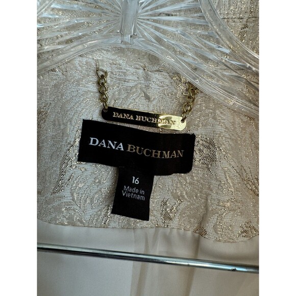 Dana Buchman New Dress Jacket Gold Metallic NWT Size 16 Vanilla Ice - Picture 12 of 12